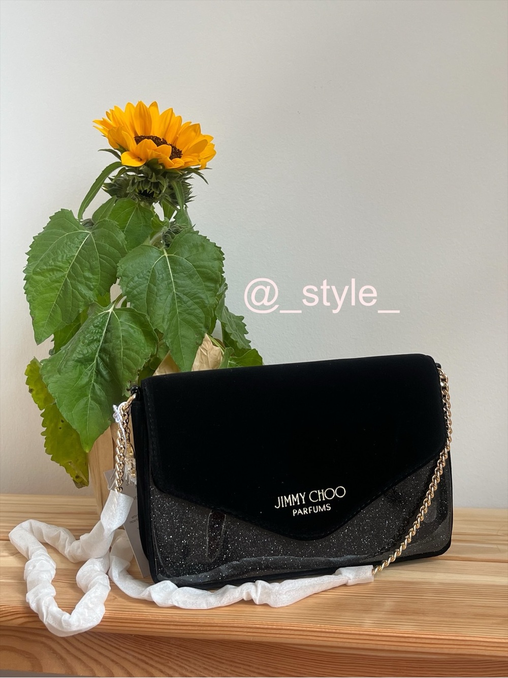 Jimmy Choo Black Shoulder Bag with Chain